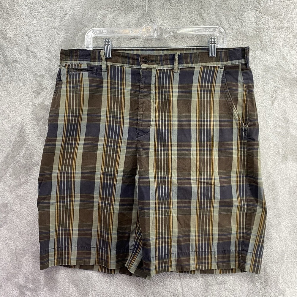 Polo Ralph Lauren Shorts Men's 36x9 Madras Plaid Cotton Button Fly Y2K VTG EUC!